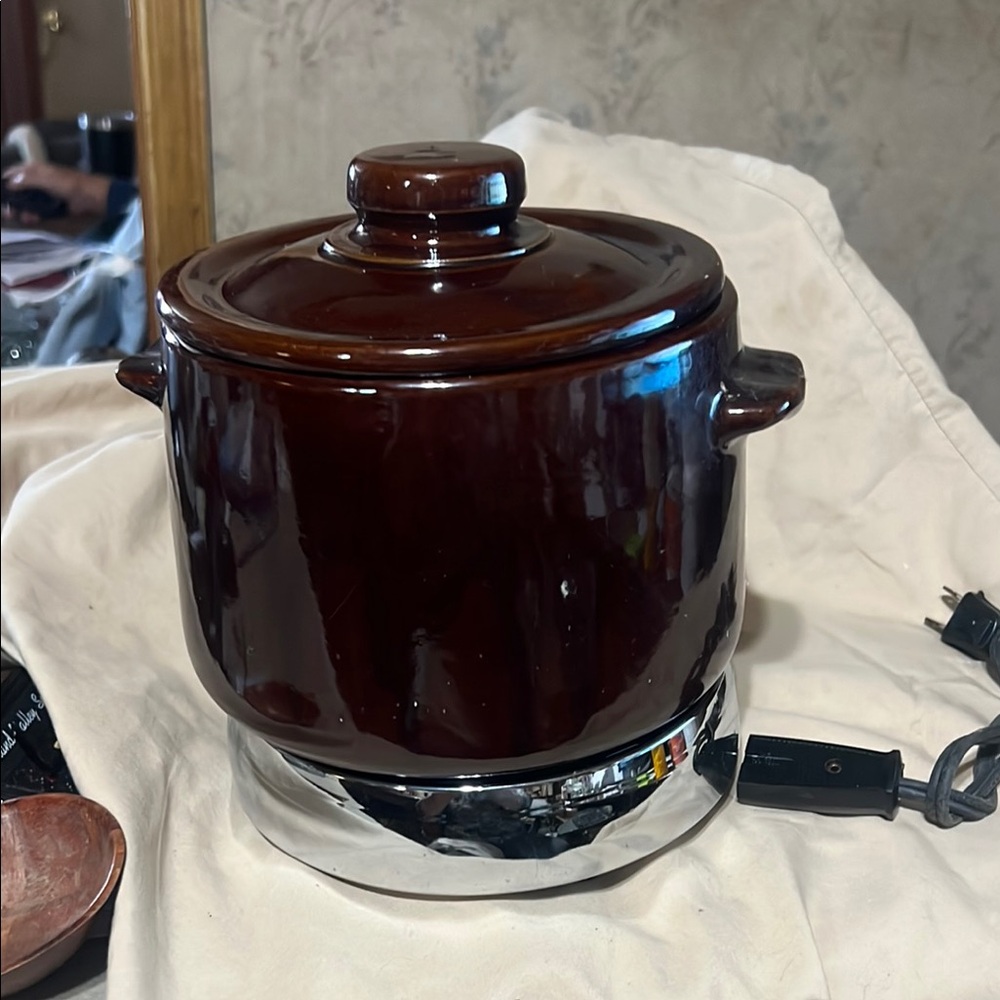 Electric Brown Ceramic Slow Cooker